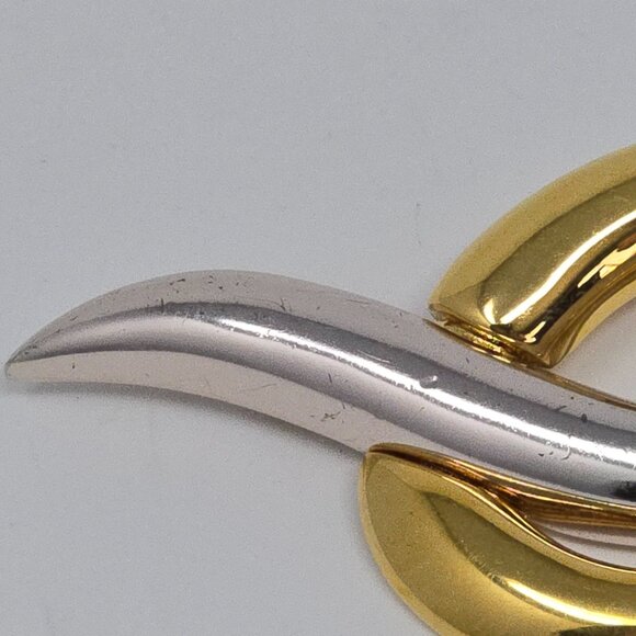 Vintage Monet Abstract Gold and Silver Two Tone Swirl Statement Brooch Pin - Picture 5 of 13